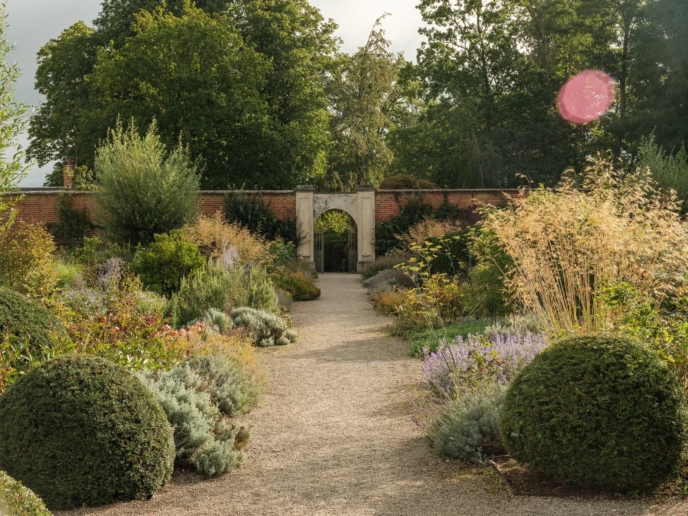 Walled garden at a country hotel in summer
