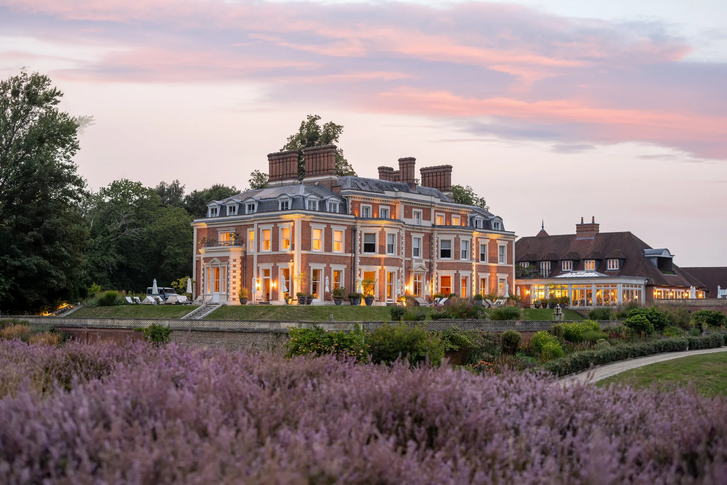 Heckfield Place country house exterior, Hampshire